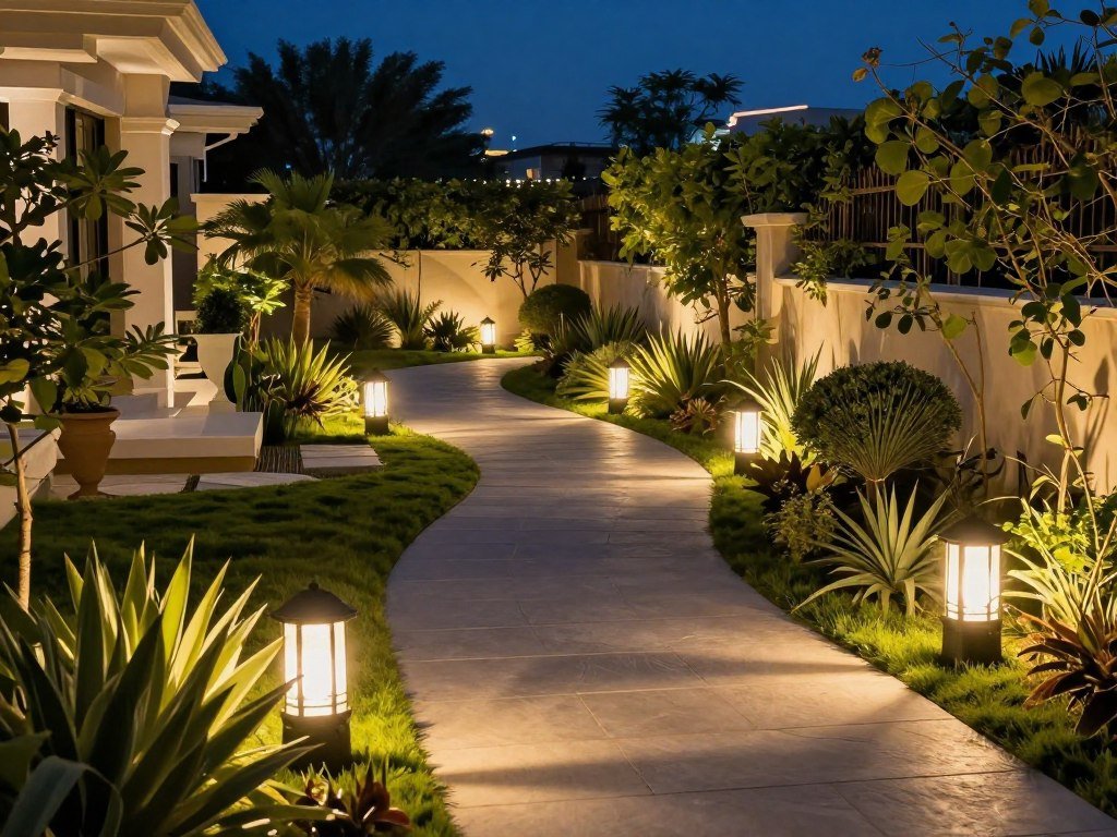 إضاءة حدائق ليلية احترافية