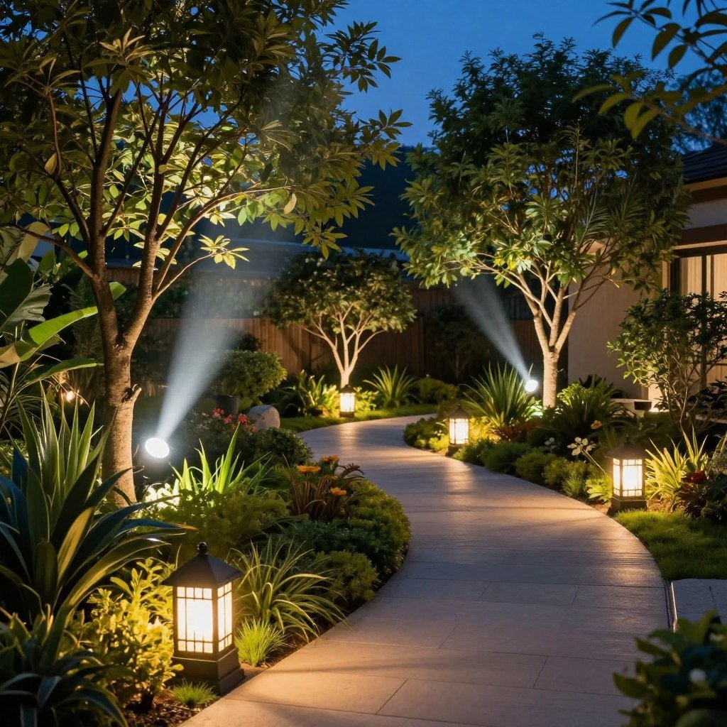إضاءة حدائق ليلية إضاءة حدائق ليلية