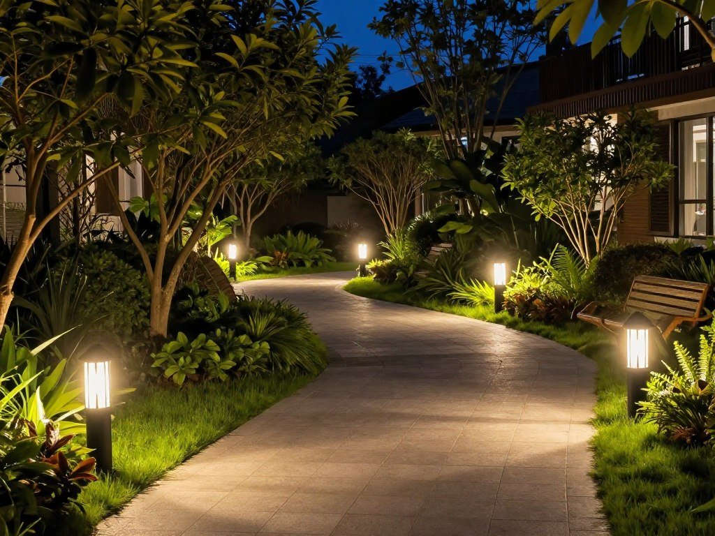 إضاءة ليلية للحديقة المنزلية