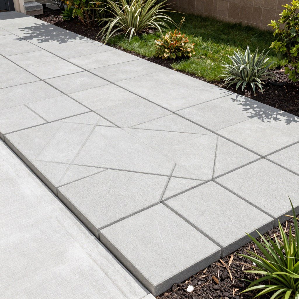 بلاط خرساني مزخرف في حديقة منزلية بلاط خرساني مزخرف في حديقة منزلية