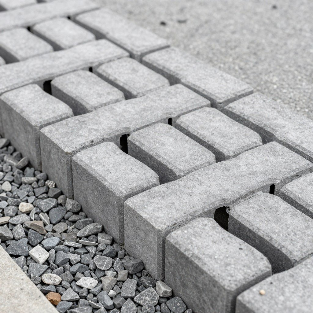 بلاط متداخل نفاذ للماء