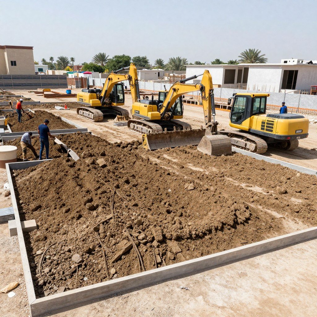 تحضير الموقع لإنشاء الحديقة