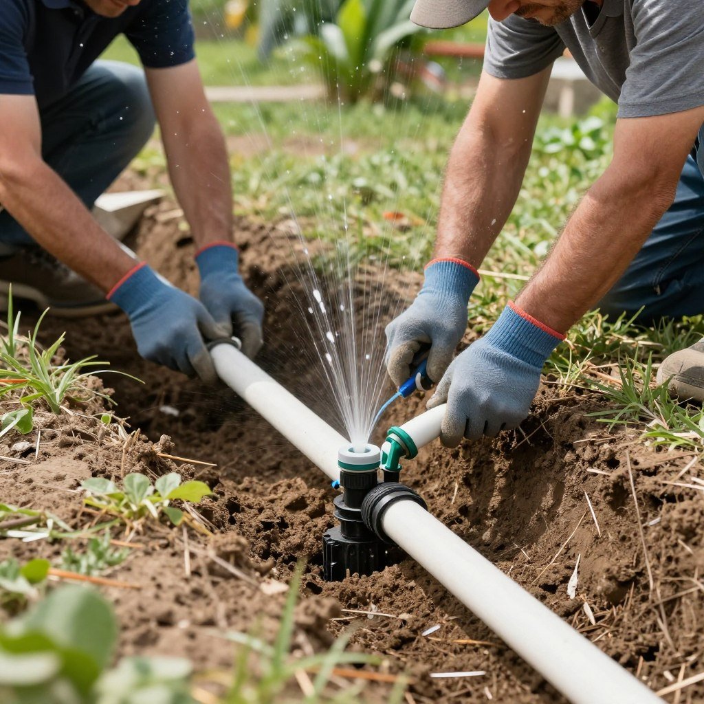 تركيب أنظمة الري في الحديقة
