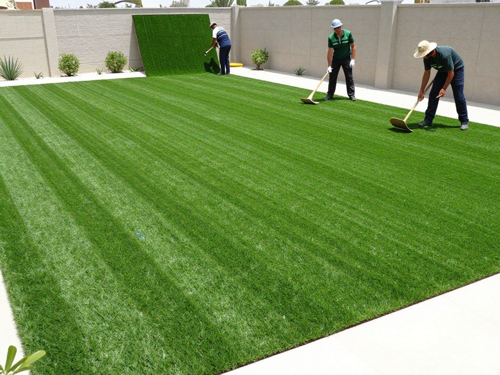 تركيب العشب الطبيعي والصناعي في حدائق الرميثية تركيب العشب الطبيعي والصناعي في حدائق الرميثية