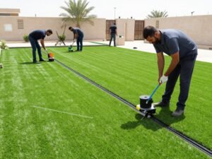 تركيب العشب والأنظمة في الحدائق