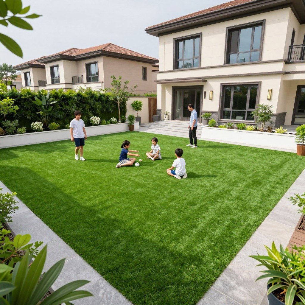 تركيب ثيل صناعي في حديقة منزل كويتي تركيب ثيل صناعي في حديقة منزل كويتي