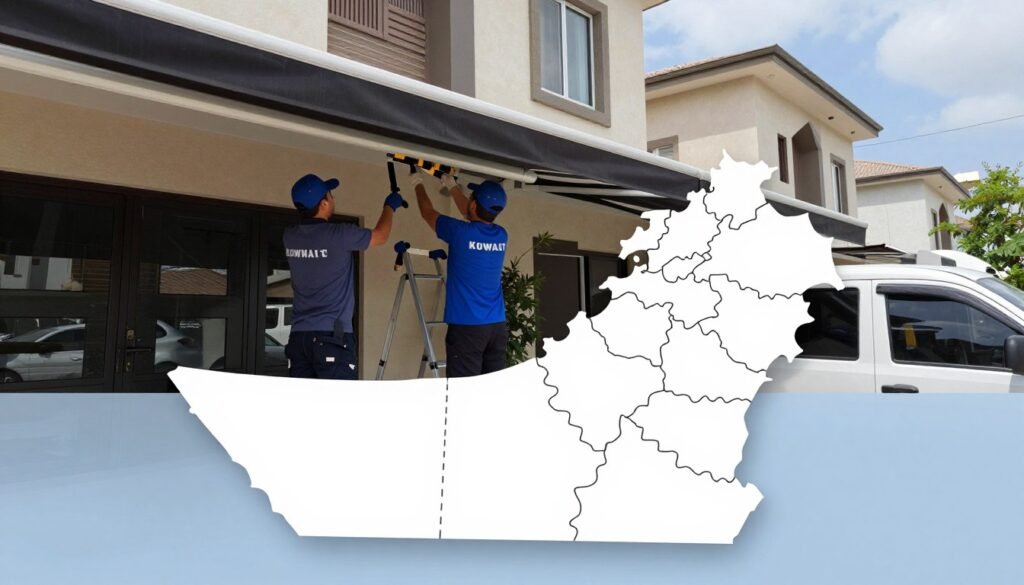 تركيب مظلات في مناطق مختلفة من الكويت تركيب مظلات في مناطق مختلفة من الكويت
