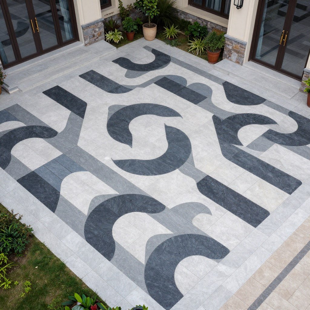 تصميم بلاط متداخل بنمط هندسي