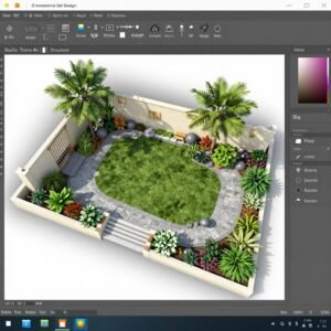 تصميم ثلاثي الأبعاد لحديقة منزلية