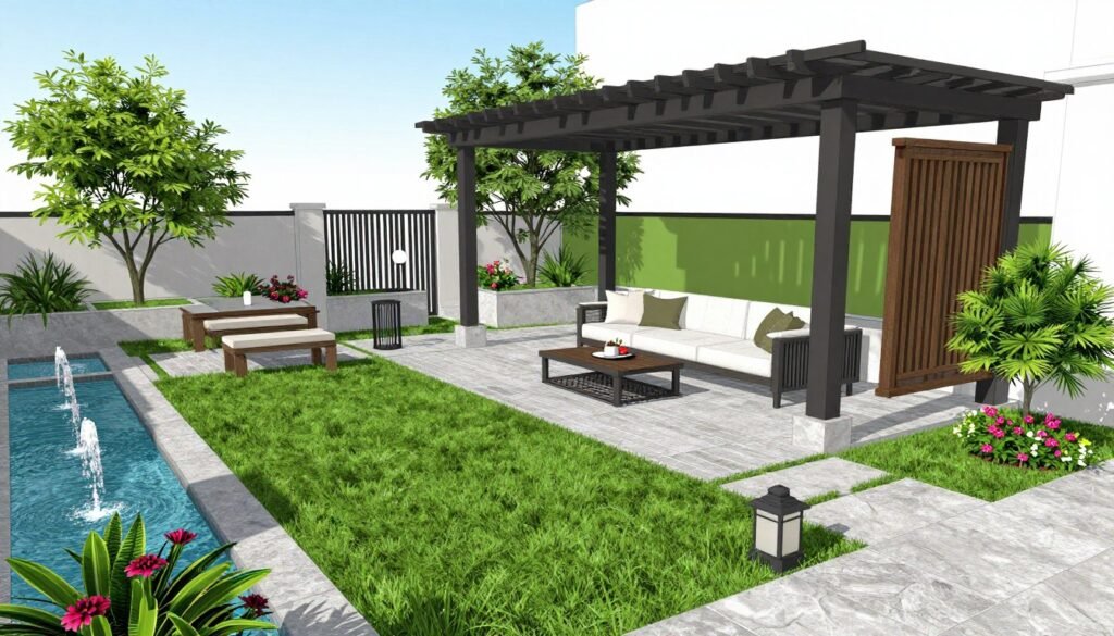 تصميم حدائق منزلية حديثة في الكويت تصميم حدائق منزلية حديثة في الكويت