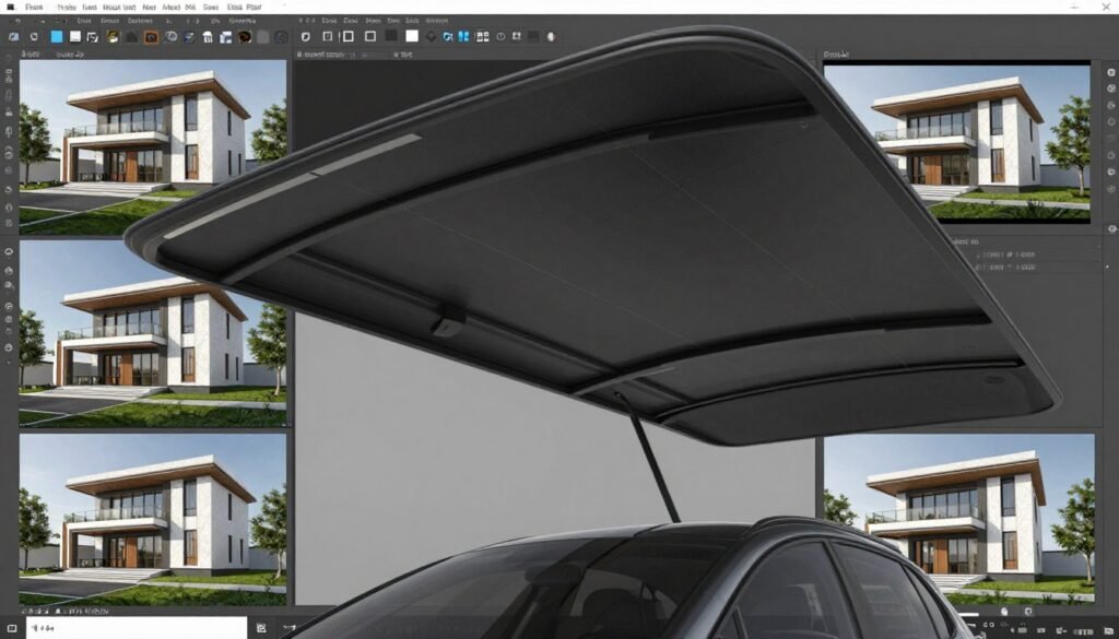 تصميم حديث لمظلات سيارات بتقنيات متقدمة