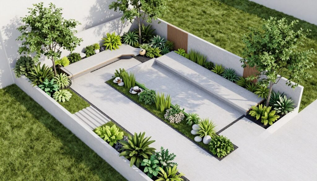 تصميم حديقة ثلاثي الأبعاد يوضح تنسيق حدائق مبارك الكبير تصميم حديقة ثلاثي الأبعاد يوضح تنسيق حدائق مبارك الكبير