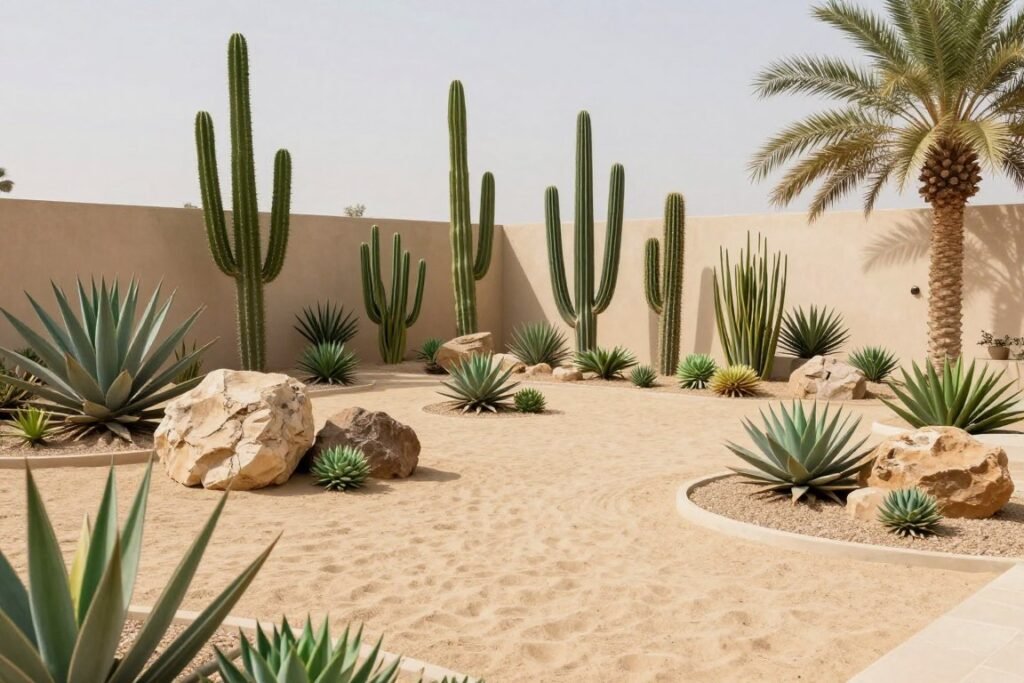 تصميم حديقة صحراوية مناسبة للكويت تصميم حديقة صحراوية مناسبة للكويت