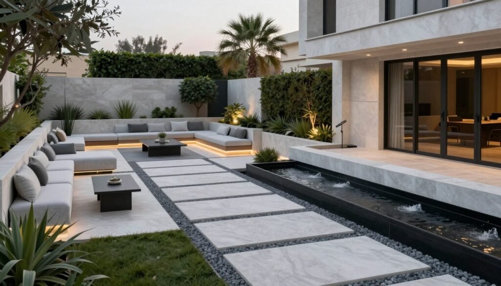 تصميم حديقة عصرية في السالمية تصميم حديقة عصرية في السالمية