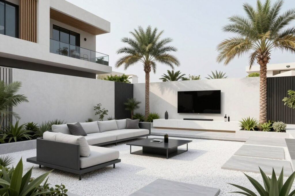 تصميم حديقة منزلية عصرية في الكويت تصميم حديقة منزلية عصرية في الكويت