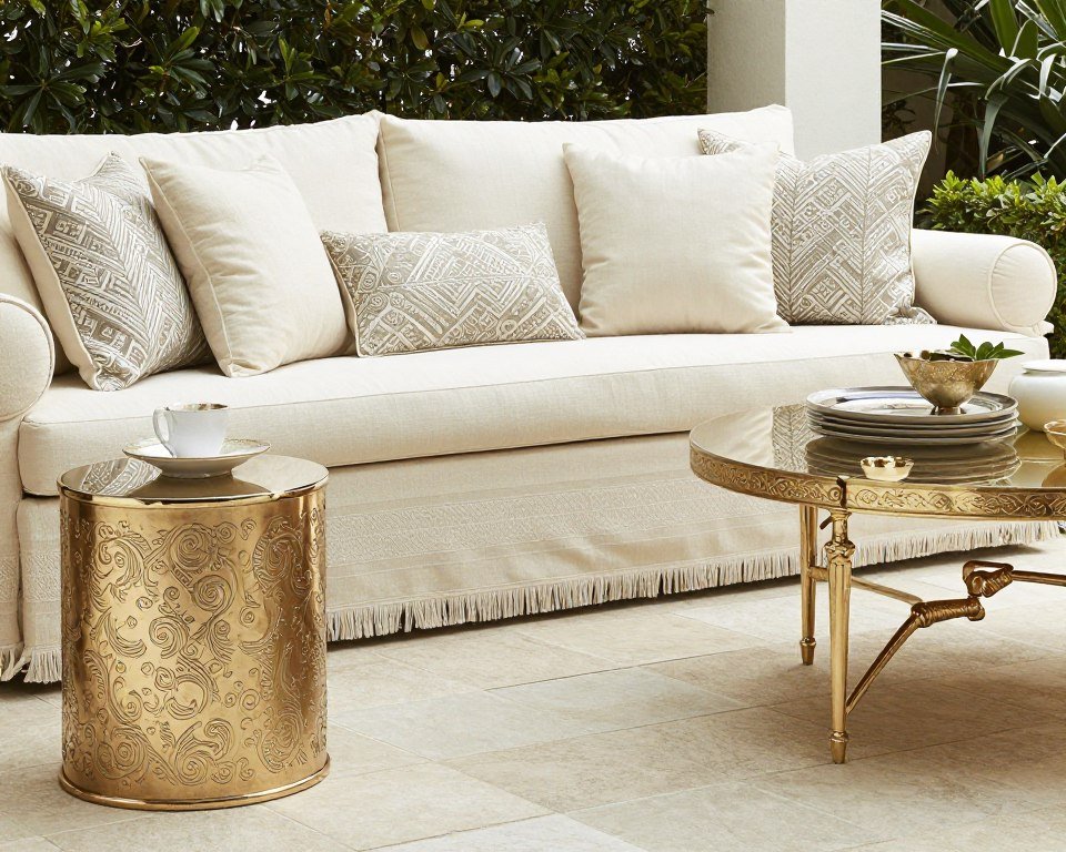 تفاصيل فخمة في جلسة خارجية مع إكسسوارات راقية