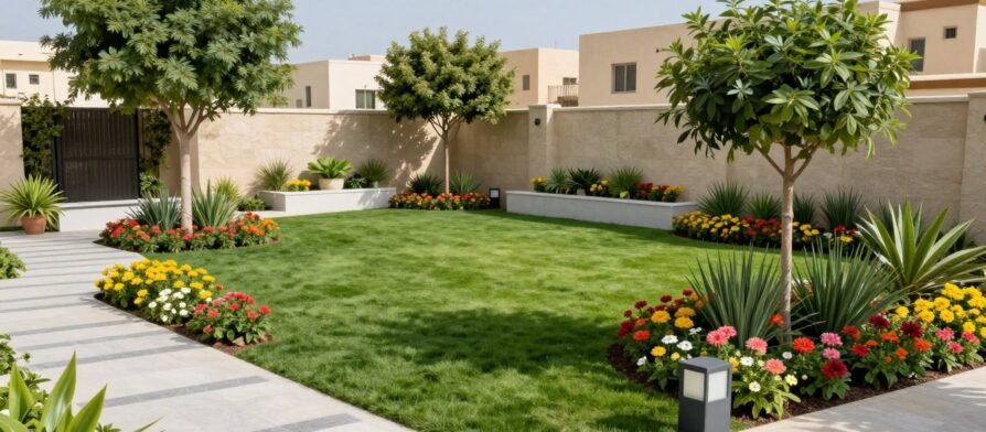 تنسيق حدائق الخالدية مع تصميم عصري وزراعة متقنة