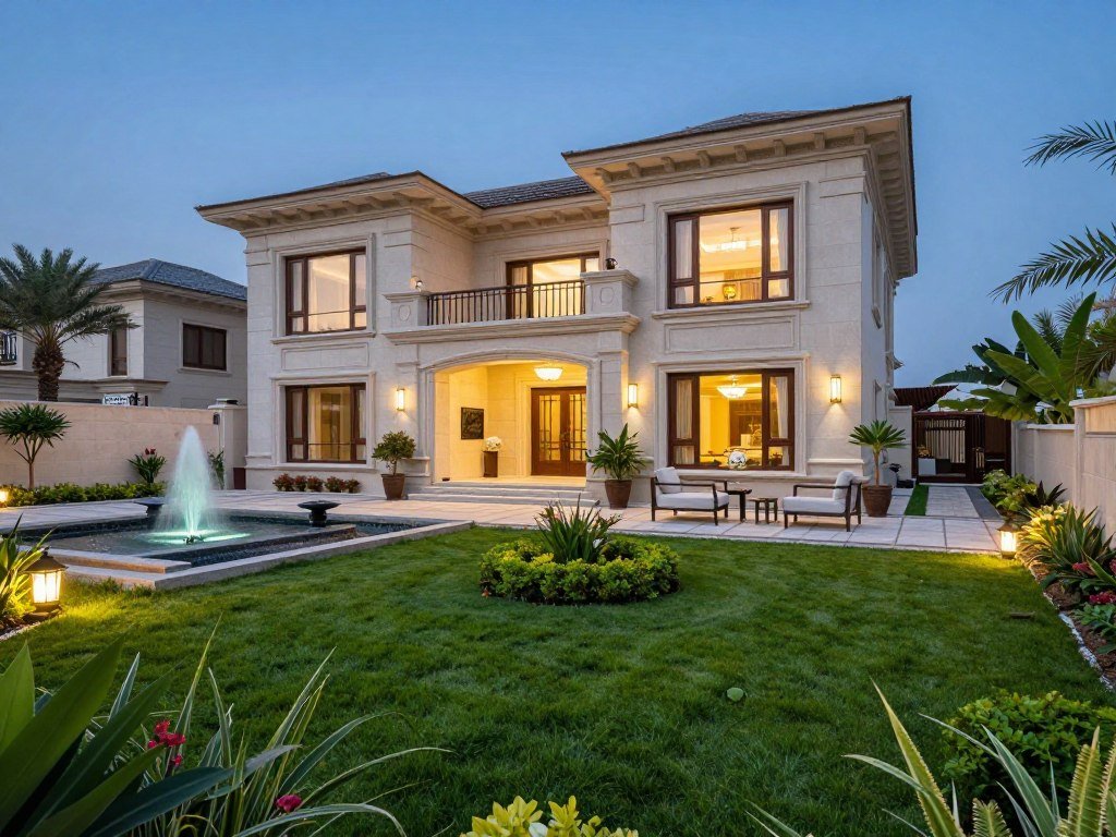 تنسيق حدائق الكويت لفيلا فاخرة