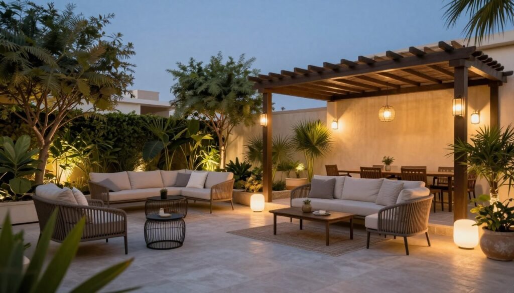 جلسات خارجية أنيقة في تنسيق حدائق بيان جلسات خارجية أنيقة في تنسيق حدائق بيان