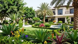 حديقة استوائية غنية بالنباتات في منزل بالأحمدي