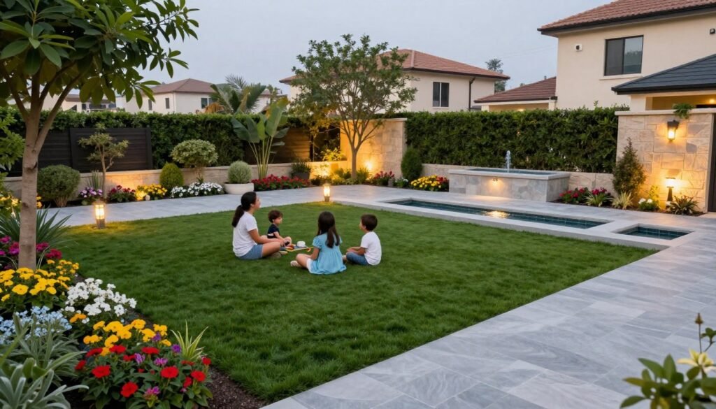 حديقة جميلة منتهية من تنسيق دار الروضة في العارضية حديقة جميلة منتهية من تنسيق دار الروضة في العارضية