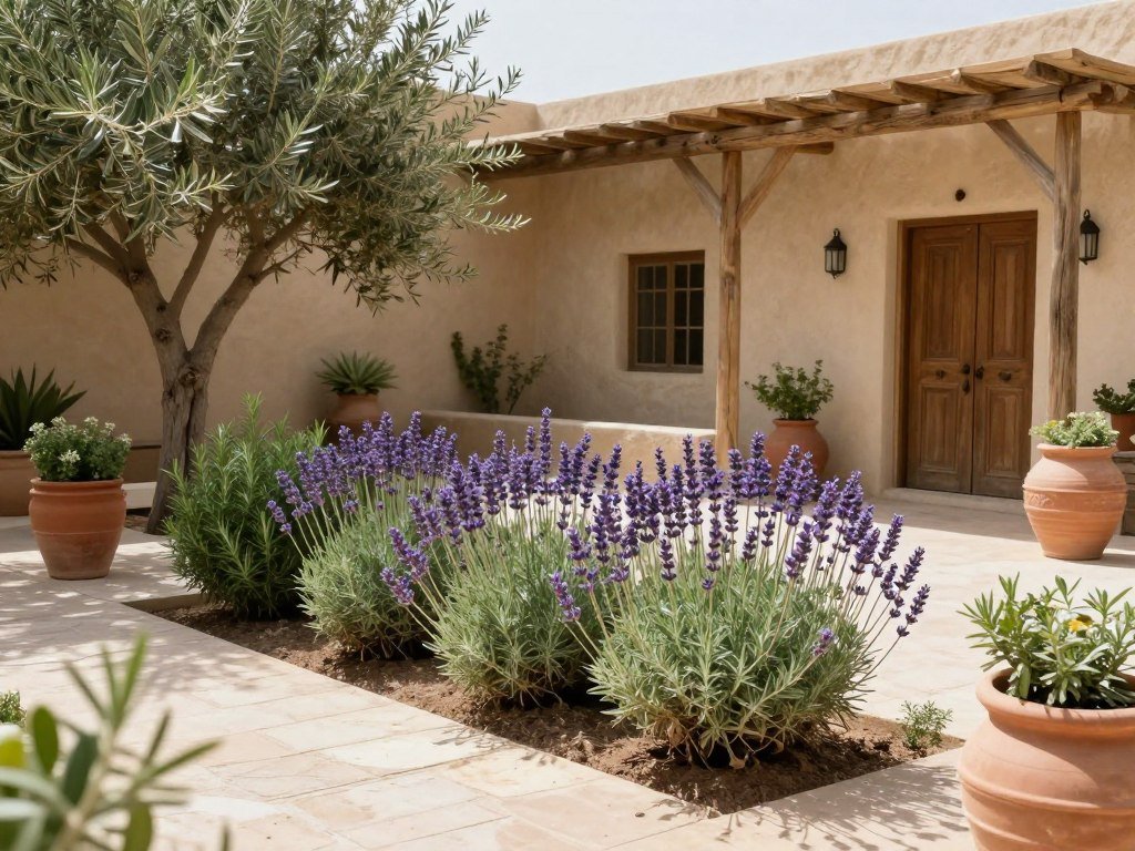 حديقة على طراز البحر المتوسط حديقة على طراز البحر المتوسط