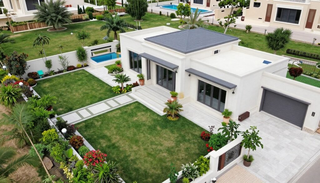 حديقة فيلا واسعة في الأحمدي بتنسيق فاخر حديقة فيلا واسعة في الأحمدي بتنسيق فاخر