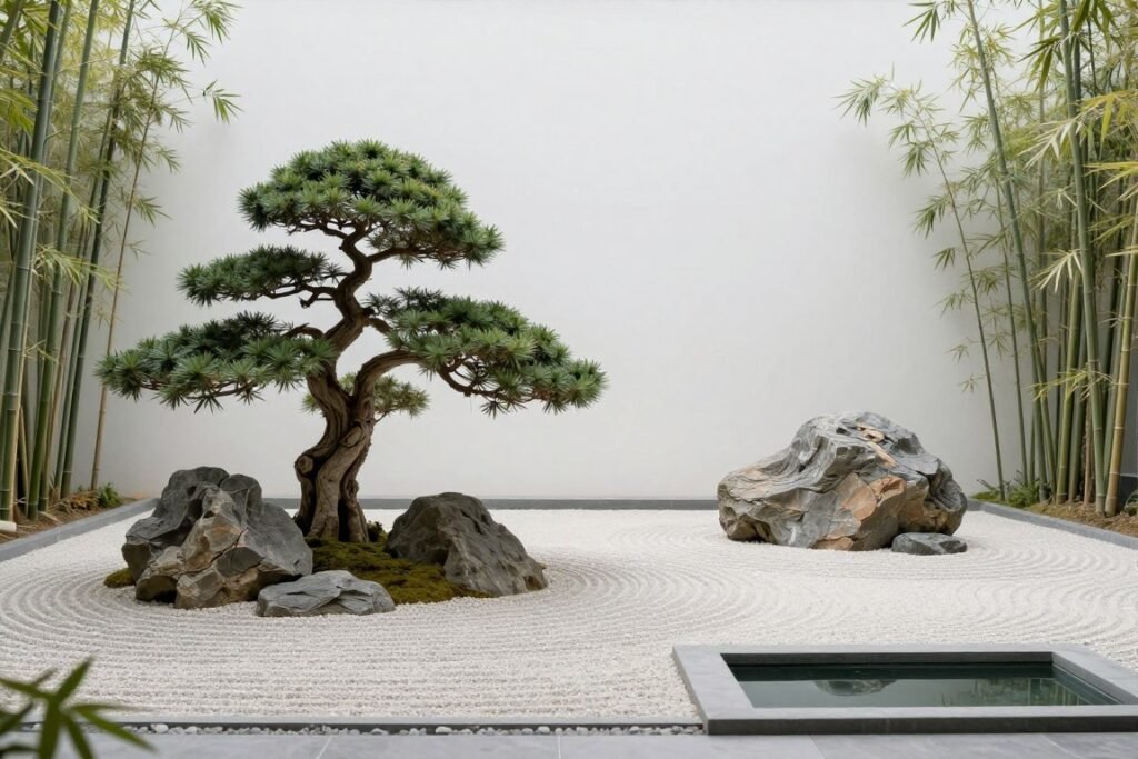 حديقة منزلية بالطراز الياباني في الكويت حديقة منزلية بالطراز الياباني في الكويت