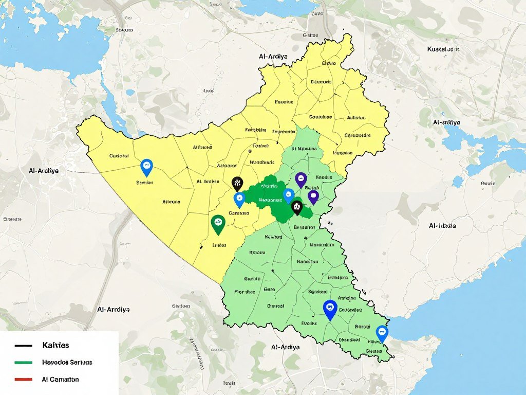 خريطة مناطق خدمات تنسيق الحدائق في الكويت خريطة مناطق خدمات تنسيق الحدائق في الكويت