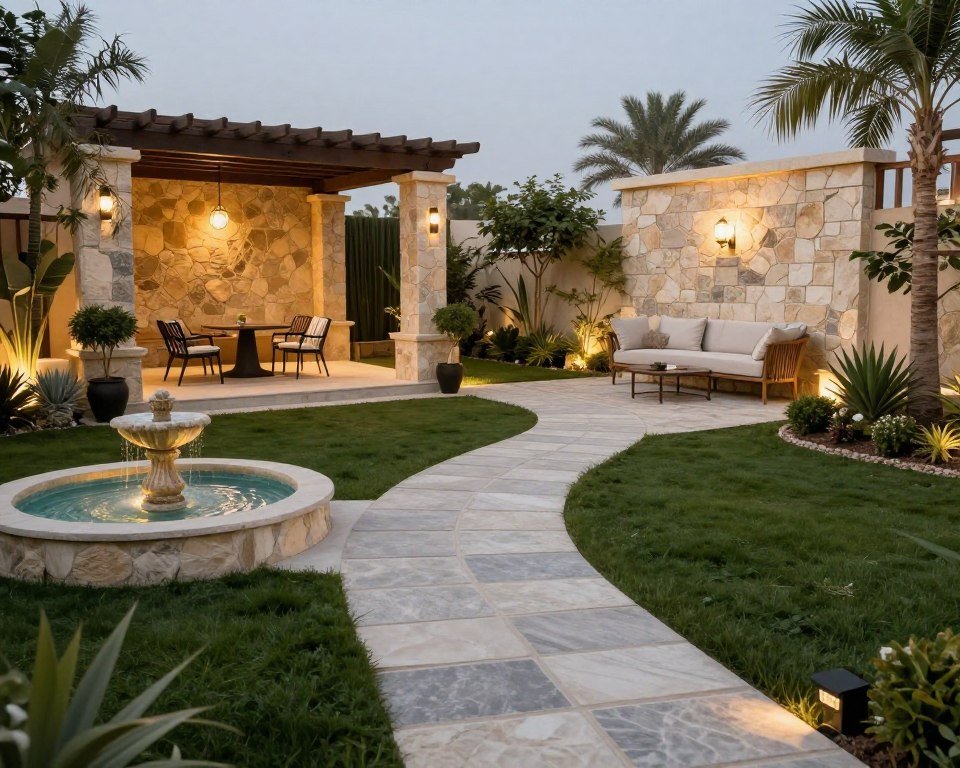 ديكورات حدائق وممرات حجرية في العارضية ديكورات حدائق وممرات حجرية في العارضية