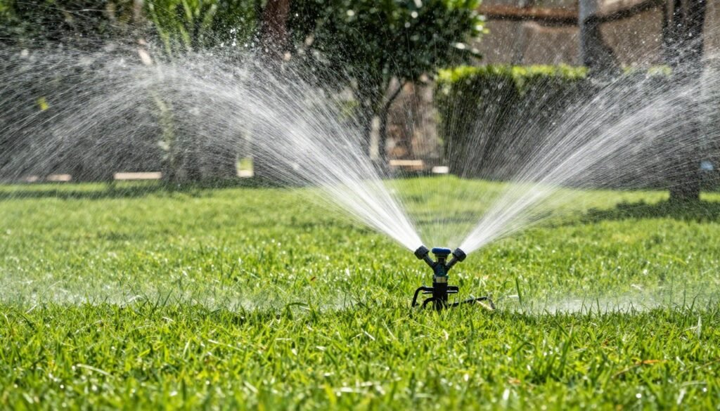 ري العشب في الصيف الحار