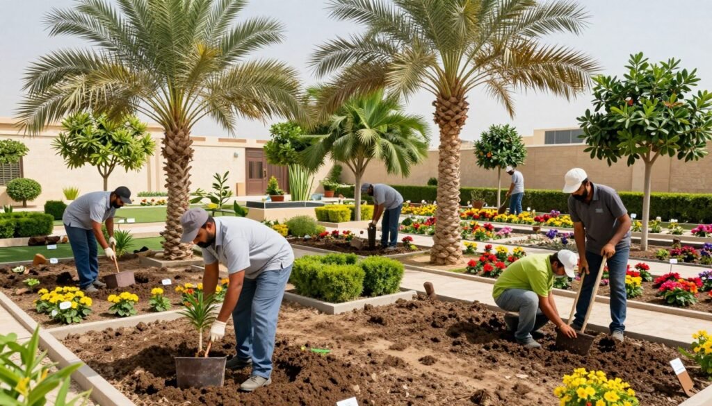زراعة أشجار ونباتات متنوعة في حدائق الكويت زراعة أشجار ونباتات متنوعة في حدائق الكويت