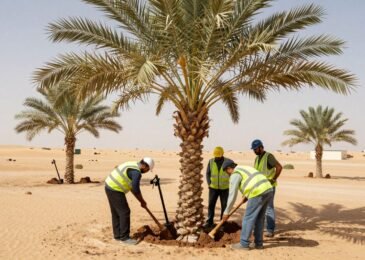 زرع وشلع نخيل في الكويت بواسطة فريق محترف