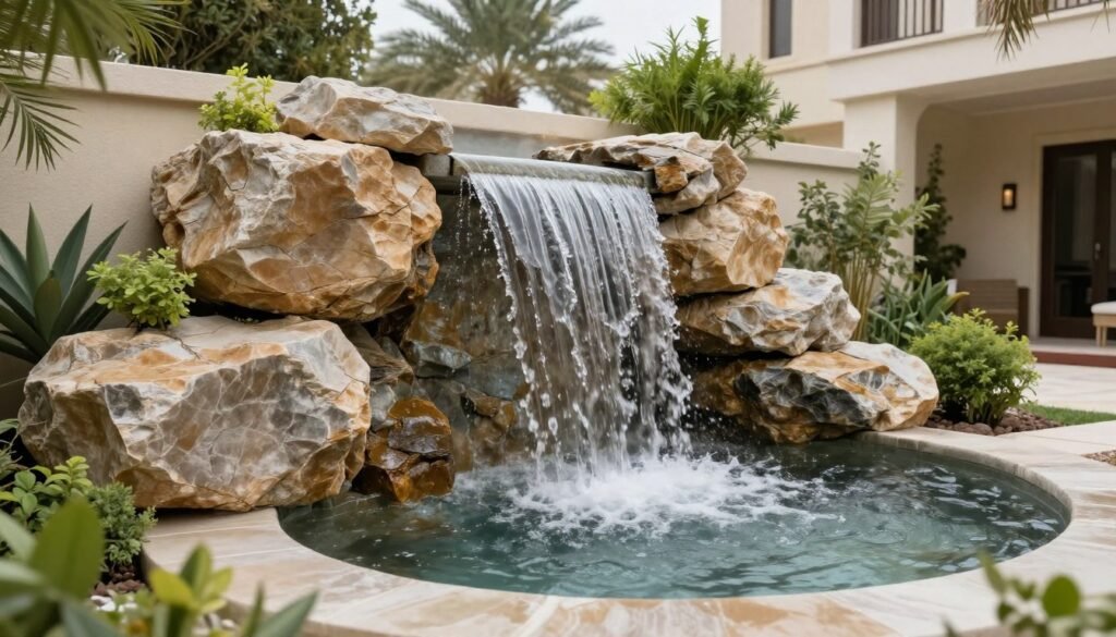 شلال صناعي في حديقة بالسالمية شلال صناعي في حديقة بالسالمية