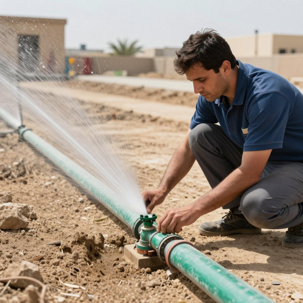 صيانة أنظمة الري في الحدائق الكويتية