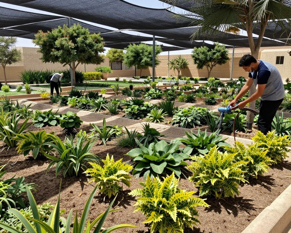 صيانة حدائق في صيف الكويت
