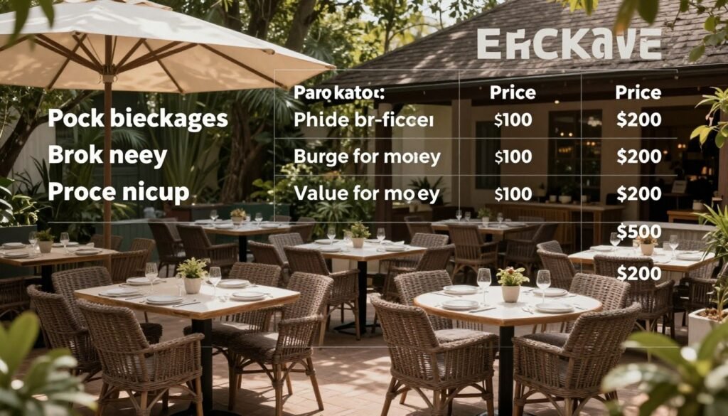 عرض توضيحي لباقات جلسات خارجية بأسعار مختلفة