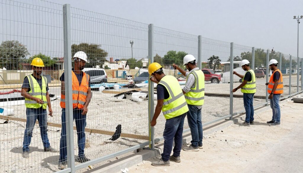 عملية تركيب السياج التركي - فريق عمل محترف عملية تركيب السياج التركي - فريق عمل محترف