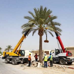 عملية شلع النخيل باستخدام معدات متخصصة