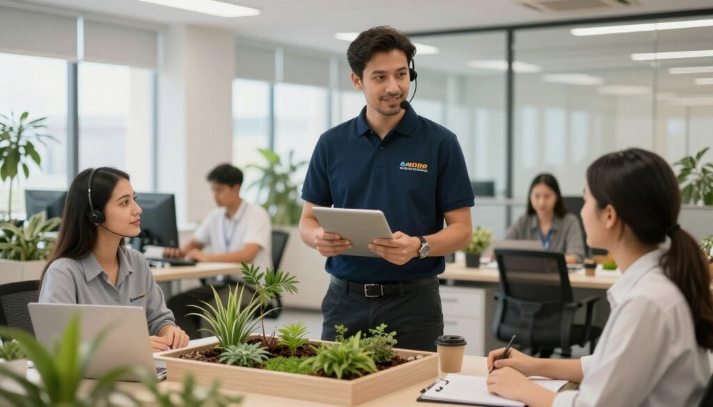 فريق خدمة عملاء شركة تنسيق حدائق دار الروضة