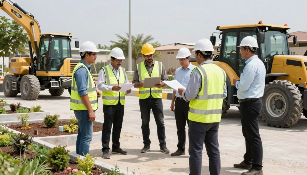 فريق دار الروضة المحترف في موقع عمل بصباح الأحمد فريق دار الروضة المحترف في موقع عمل بصباح الأحمد