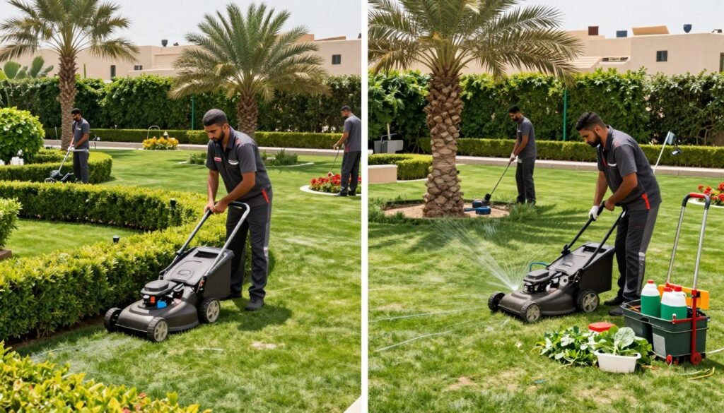 فريق صيانة حدائق محترف في العمل فريق صيانة حدائق محترف في العمل