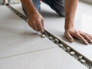 فواصل تيل مثبتة بين البلاط أثناء التركيب