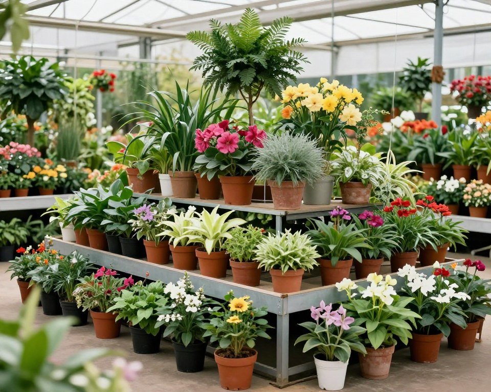 مجموعة متنوعة من النباتات والزهور