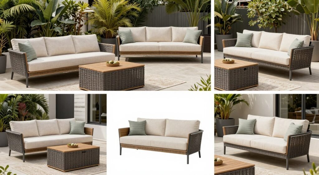 مجموعة متنوعة من تصاميم جلسات خارجية مودرن وكلاسيكية