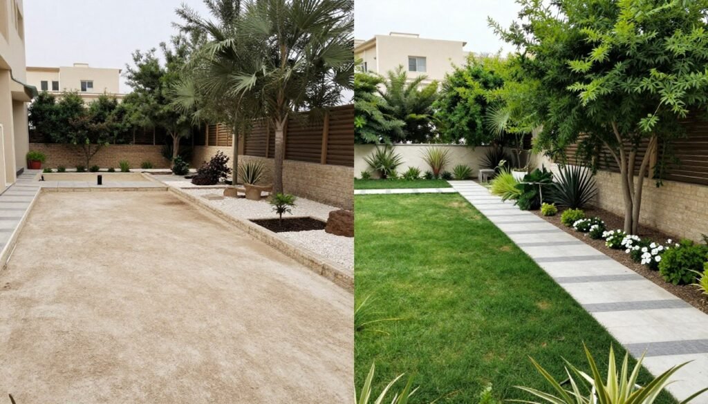 مراحل تطور حديقة من البداية للنهاية في الأحمدي مراحل تطور حديقة من البداية للنهاية في الأحمدي