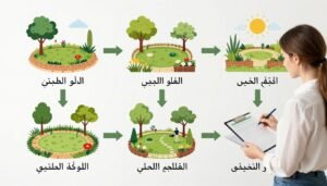 مراحل تنسيق حدائق الخالدية