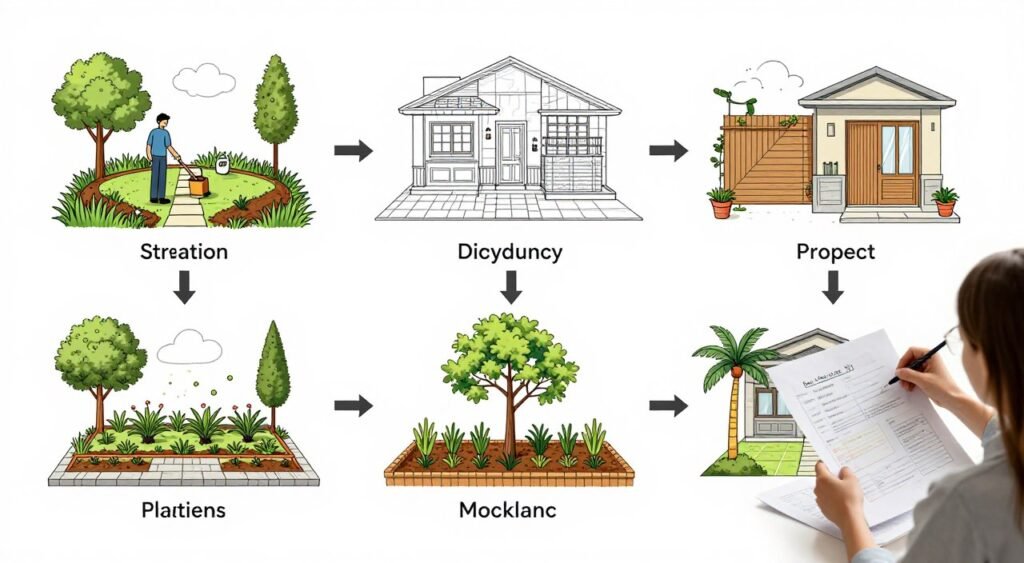 مراحل تنفيذ مشروع تنسيق حديقة مراحل تنفيذ مشروع تنسيق حديقة