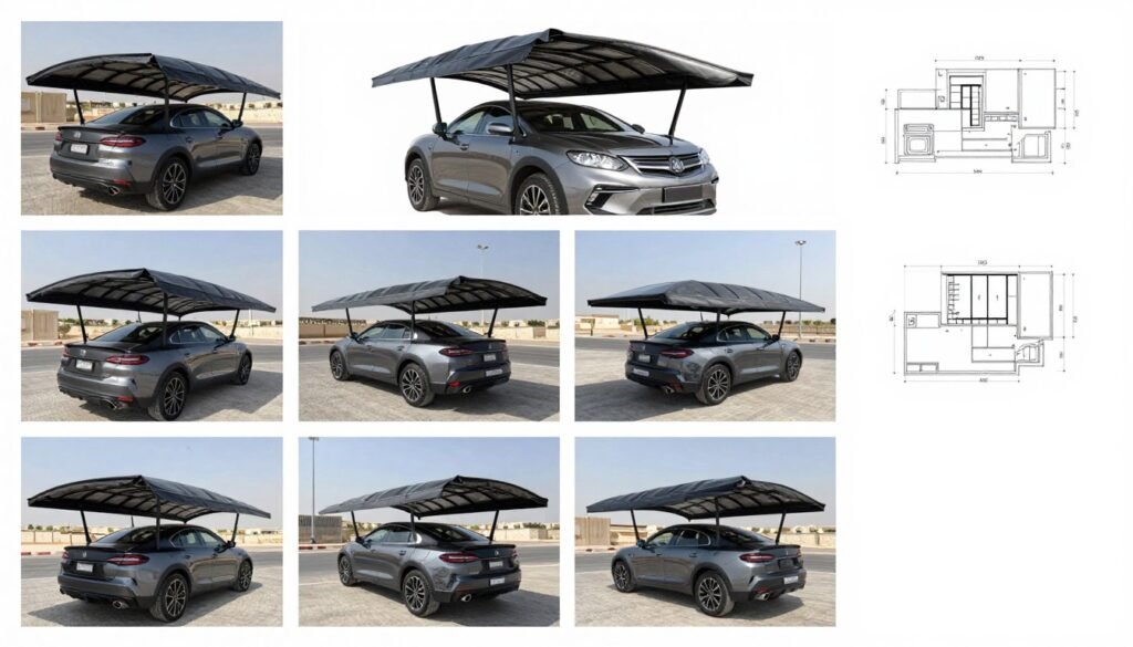 مشاريع مظلات سيارات منفذة بنجاح من دار الروضة