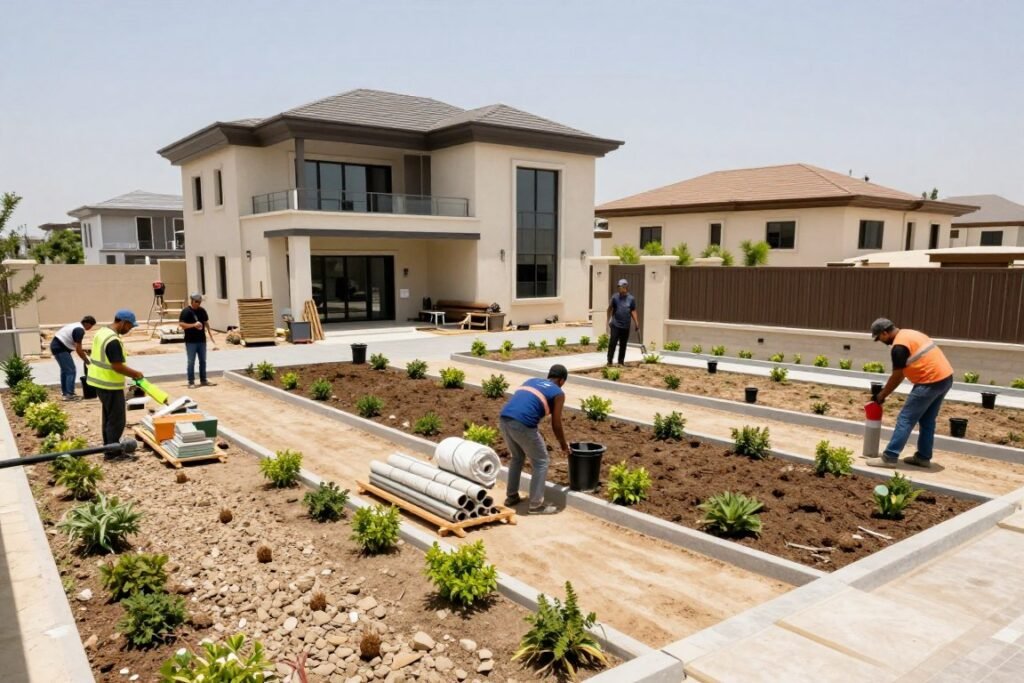 مشروع تنسيق حديقة متكامل في الكويت مشروع تنسيق حديقة متكامل في الكويت